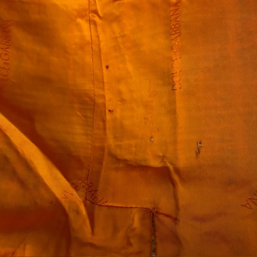 Dolce & Gabbana Orange Tweed Skirt Suit Archival Style 90 Y2K Old Money Clueless - Picture 13 of 15